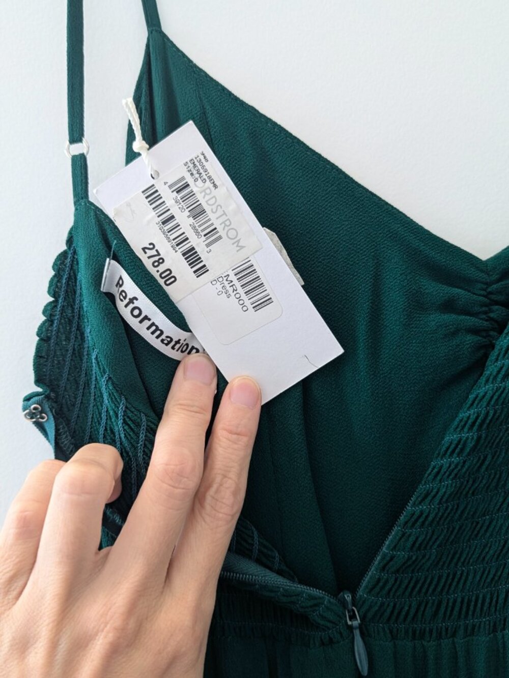 Reformation Emersyn Dress, Emerald, Size 0, NWT - Picture 8 of 8